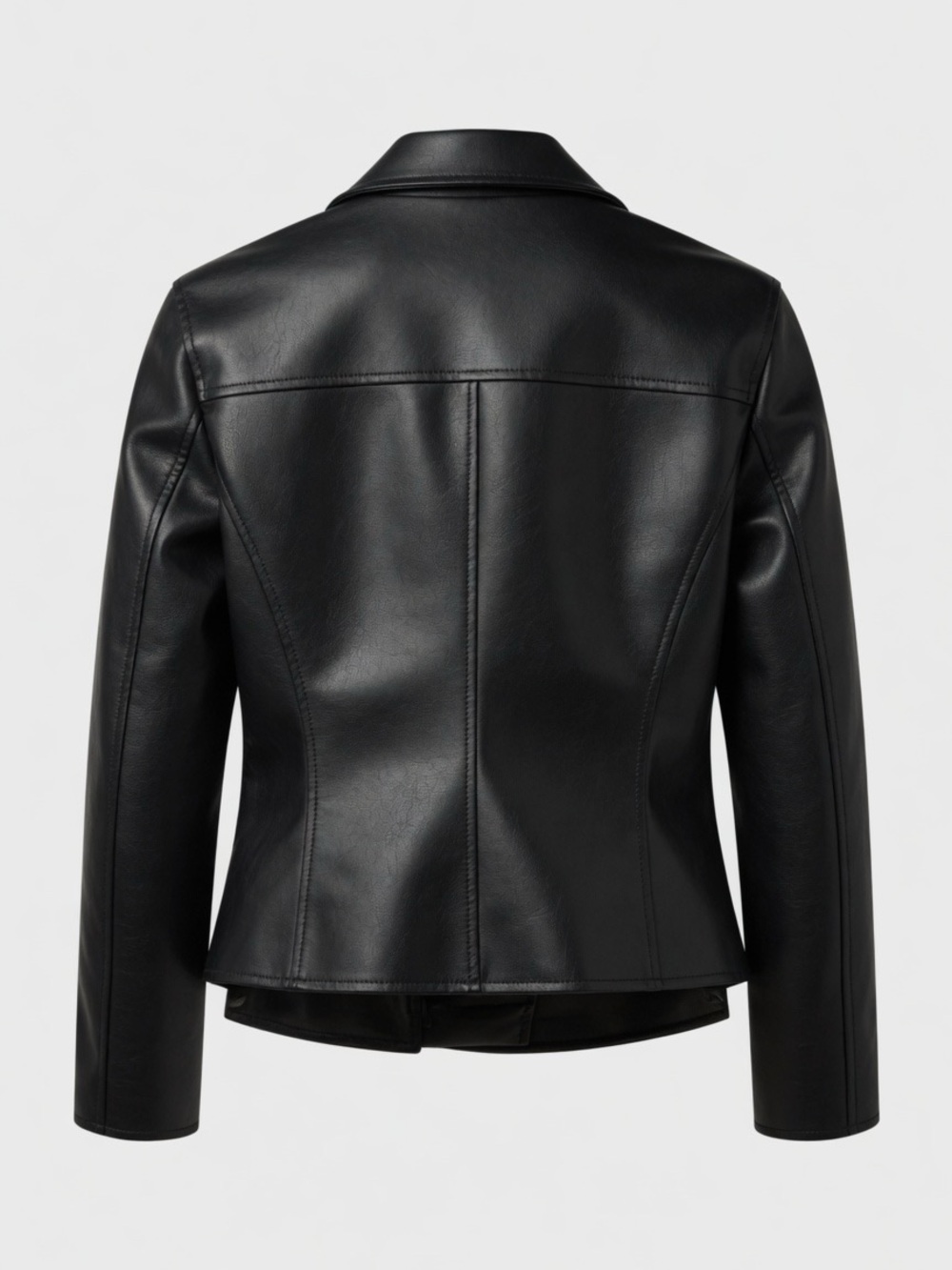 Levi's Women's Black Faux Leather Moto Biker Jacket Asymmetric‎ Zip